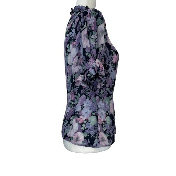 Selkie X Revolve Bistro Blouse Floral Purple Size Small Ladies Button Down - Picture 6 of 10